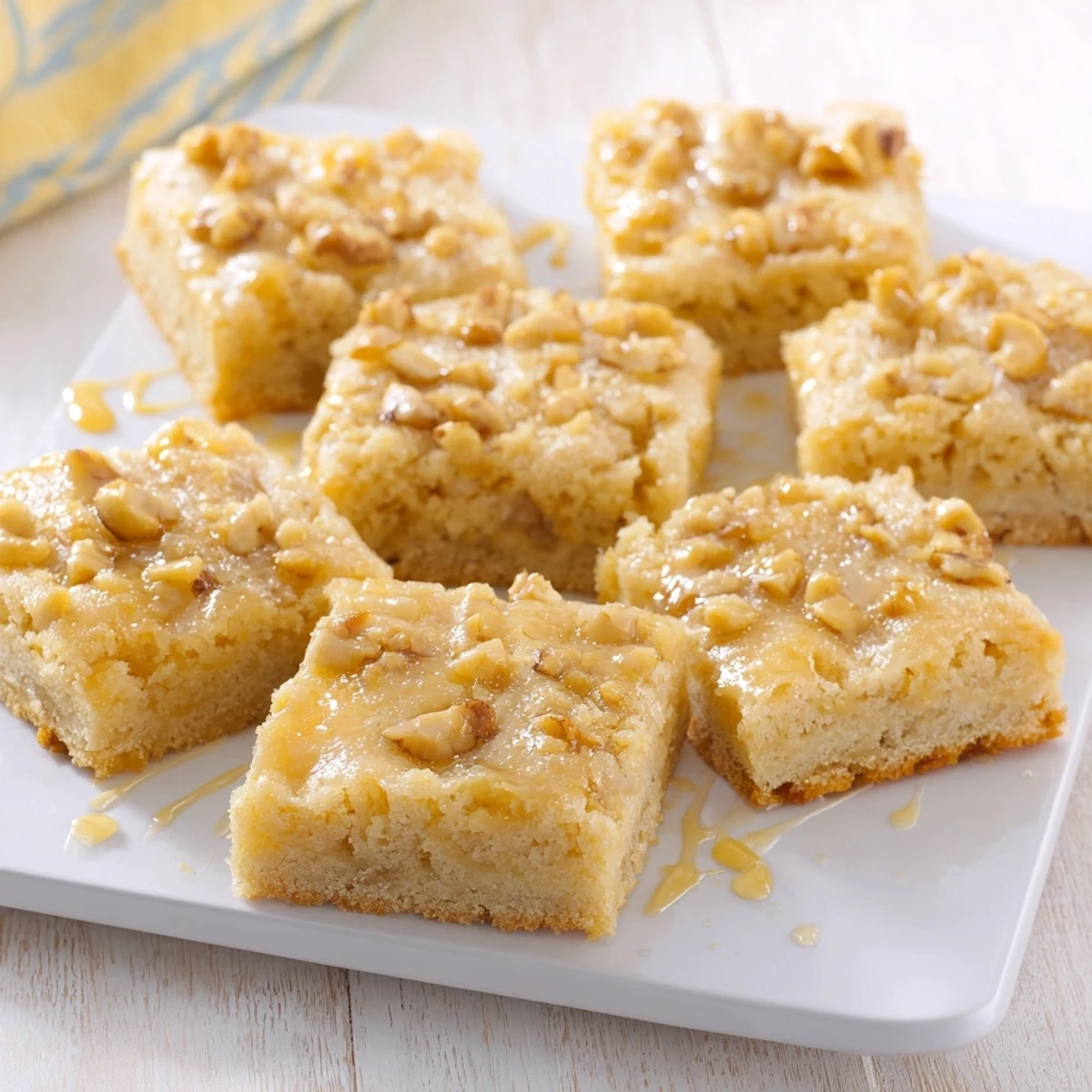 Imagine soft, tender Hazelnut and Honey Cake Squares; a perfect sweet treat for any day.