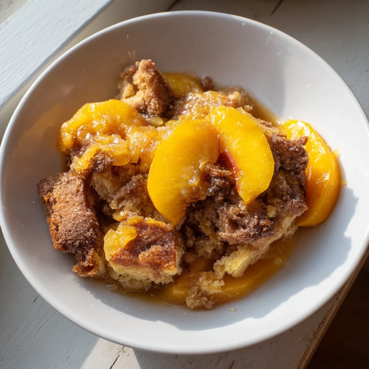 Peach and ginger crumble