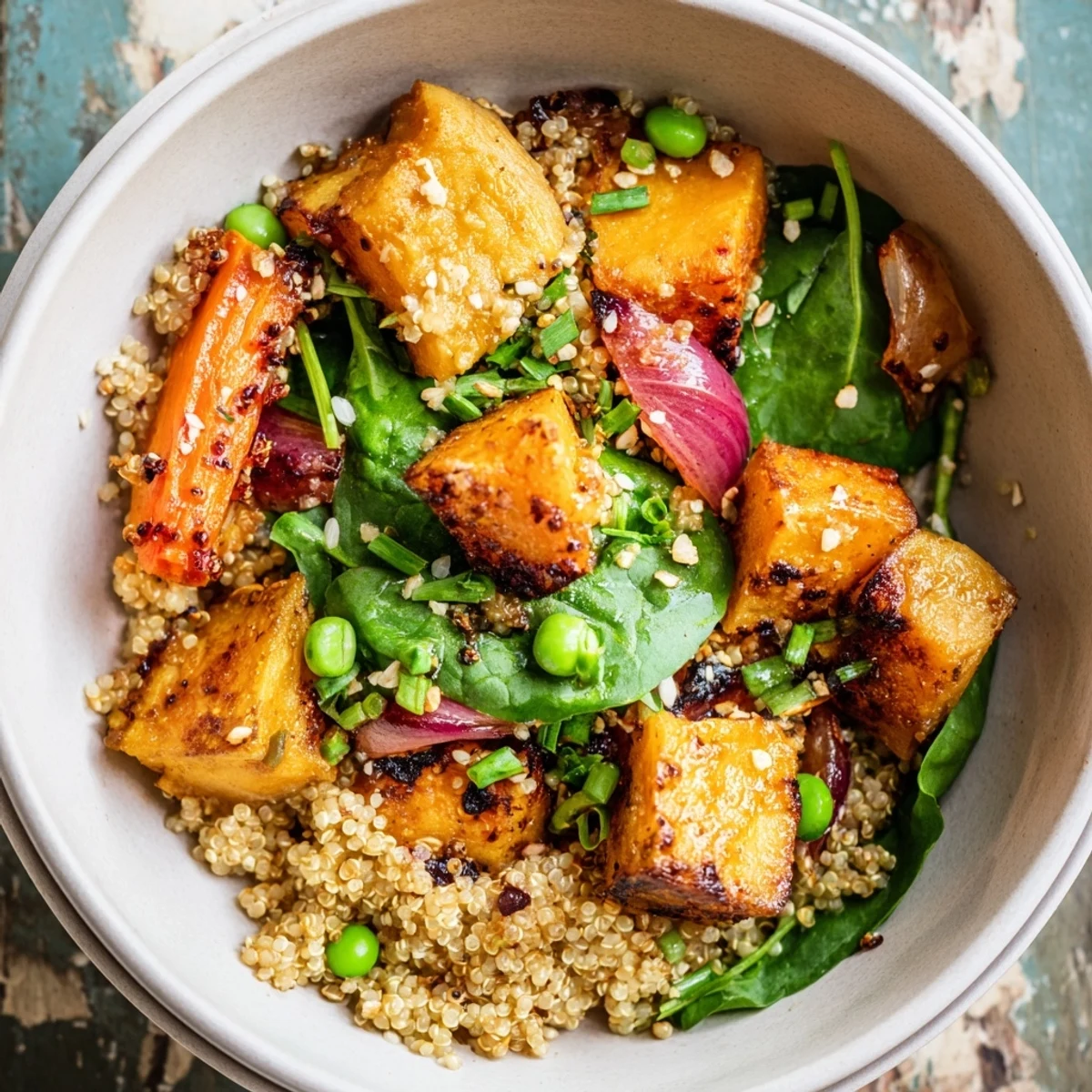 Warm Herb Bowl Roasted Vegetables