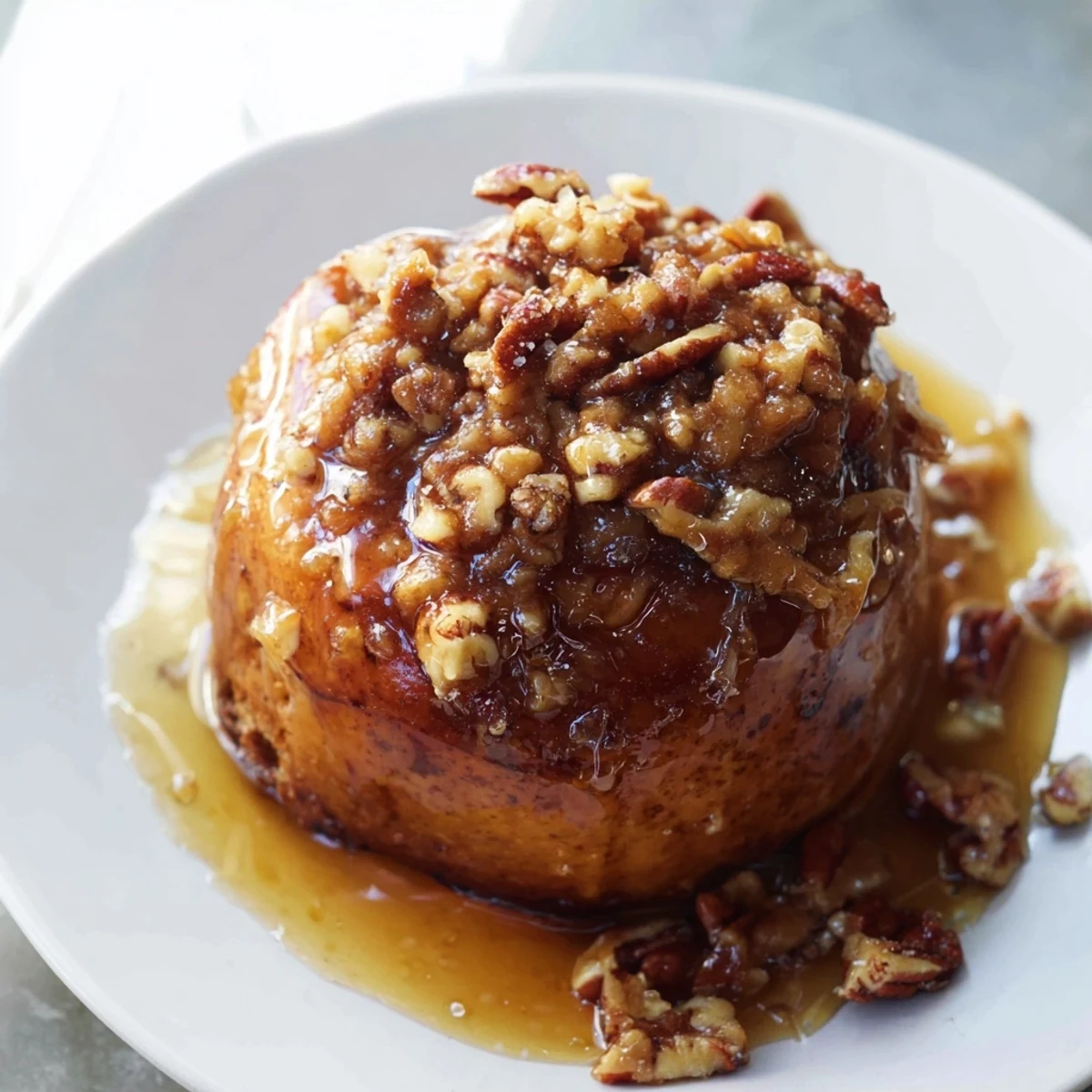 Warm Maple Pecan Sticky Buns, freshly baked with a swirl of cinnamon and pecans, perfect for breakfast.
