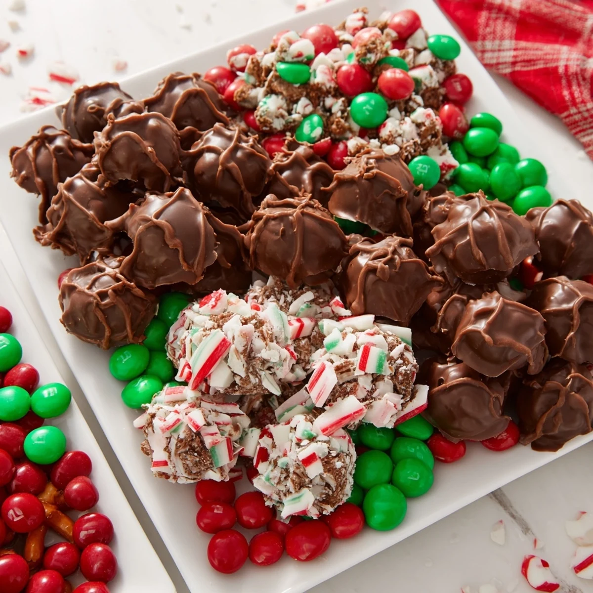 A bountiful Santa's Sack Candy Avalanche exploding with colorful candies and Christmas treats.