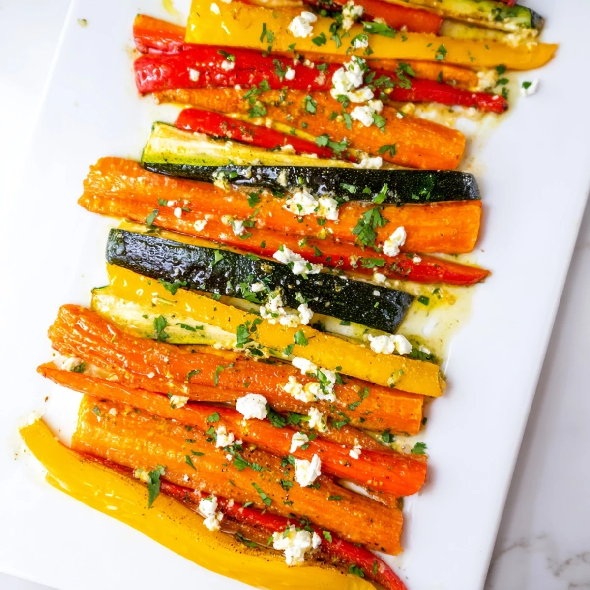Homemade Christmas Sleigh Veggie Rails: a delicious, colorful appetizer with roasted carrots, peppers, and parsnips.