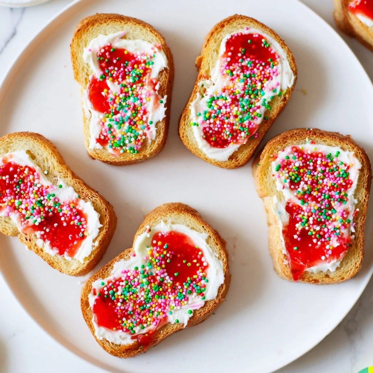 Golden toasted elf shoe-shaped toast bites, a festive appetizer perfect for dipping and sharing.
