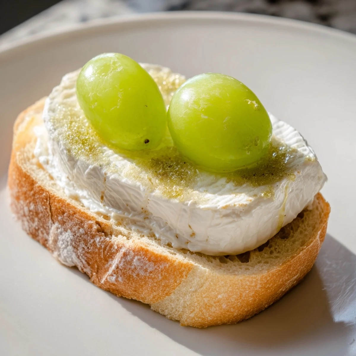 Sparkling Champagne Toasts topped with glistening grapes and gold, ready on a platter, for festive gatherings.