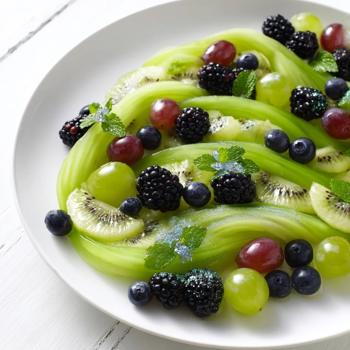Imagine the striking Aurora Borealis Sweep: fresh, vibrant fruit arranged for a beautiful, healthy treat.