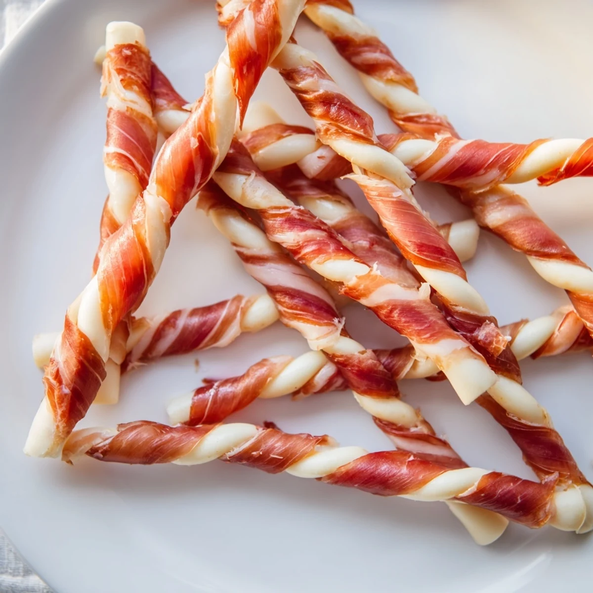 Savory Nautical Knot, a visually stunning appetizer featuring thin prosciutto expertly wrapped around cheese.