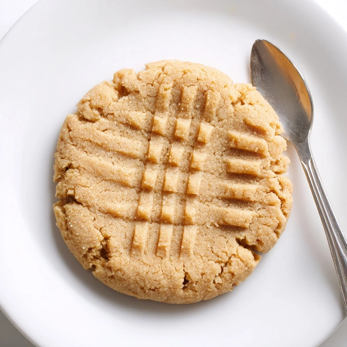 Golden brown flourless peanut butter cookies, fresh from the oven, ready to enjoy warm.