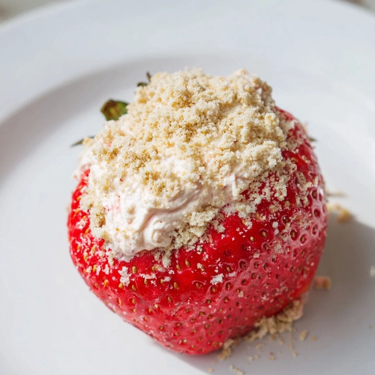 Fresh, ripe Cheesecake Stuffed Strawberries, a delightful bite of creamy cheesecake filling and sweet berries.