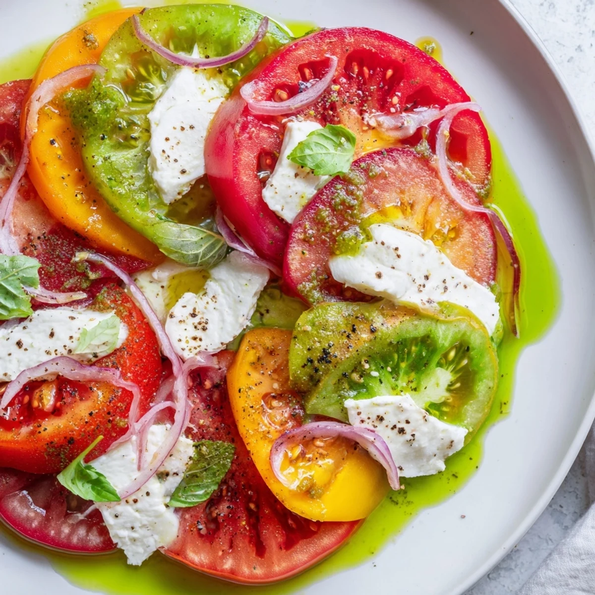 Heirloom tomatoes and creamy mozzarella star in this beautiful Summer Tomato Salad.