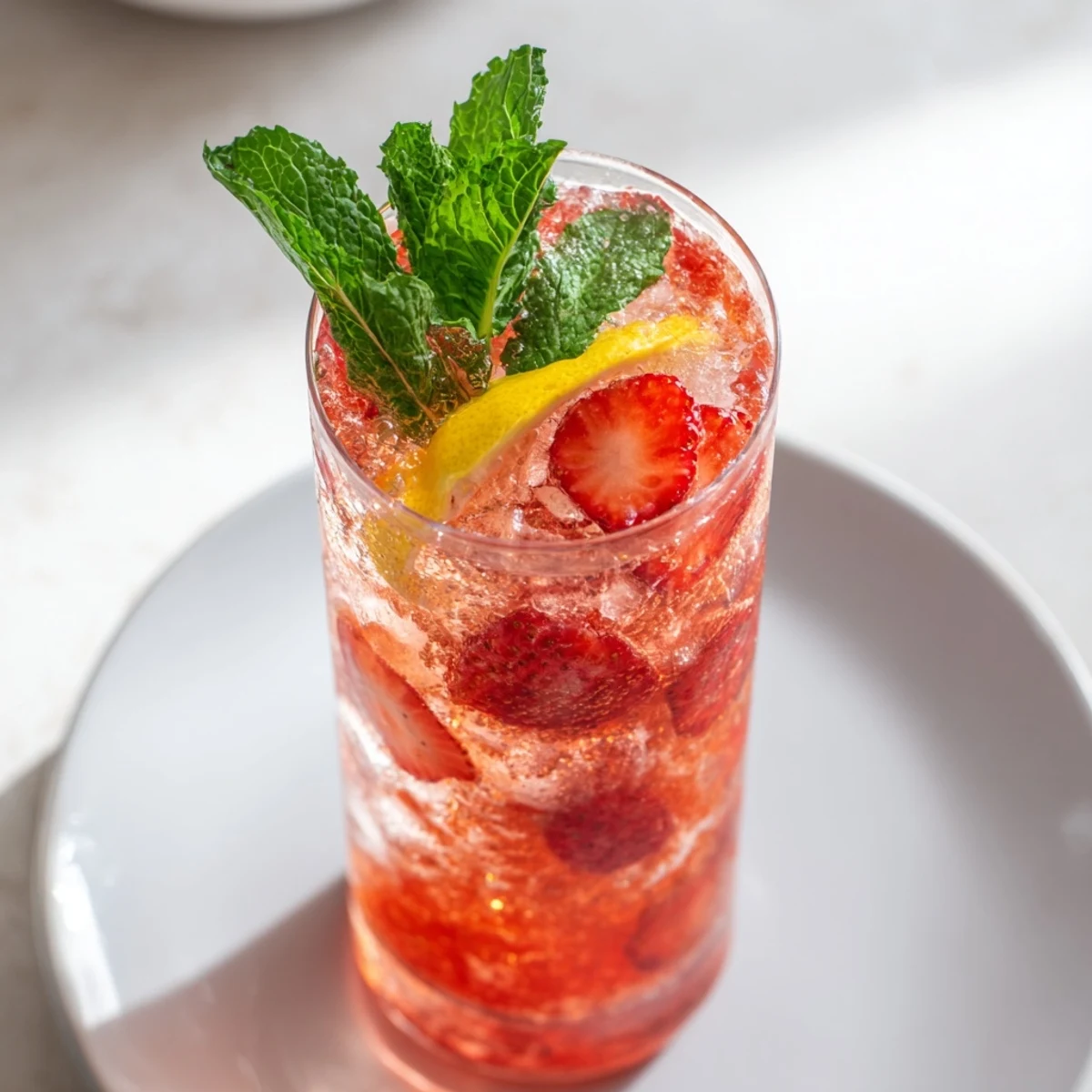 A refreshing glass of vibrant DIY fruit refresher drinks, chilled and ready for summer.