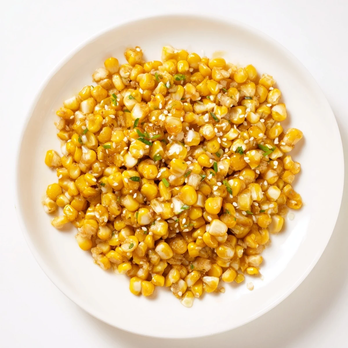 Golden Japanese butter corn, glistening with soy sauce, ready to be served as a delicious side.