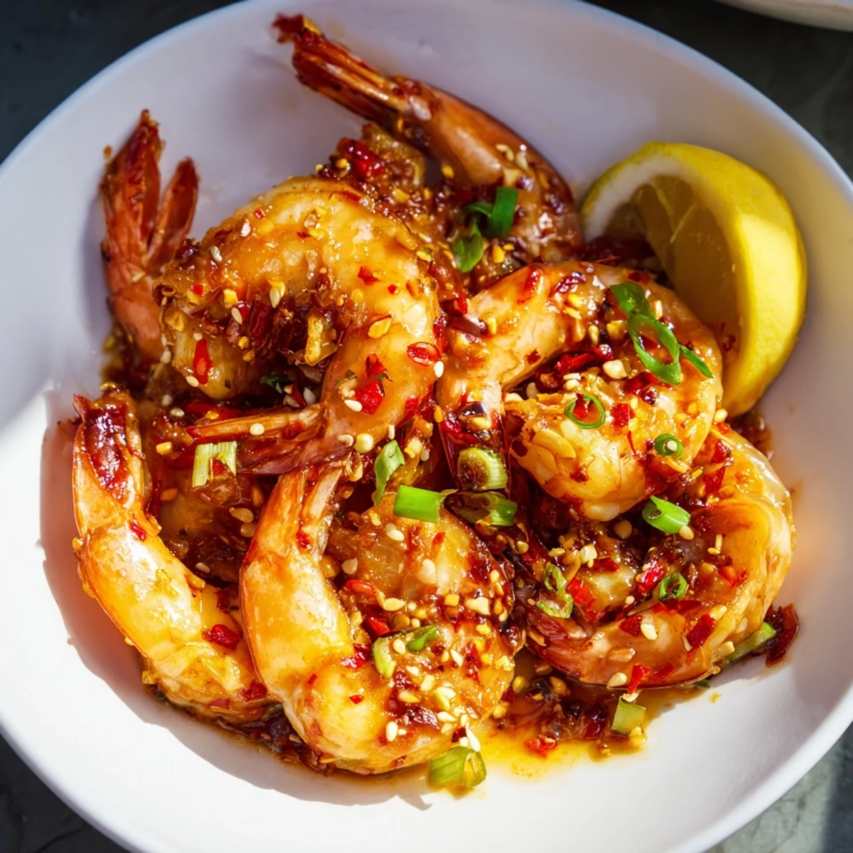 Golden Korean Garlic Butter Shrimp, sizzling in its pan, ready for a delicious dinner.