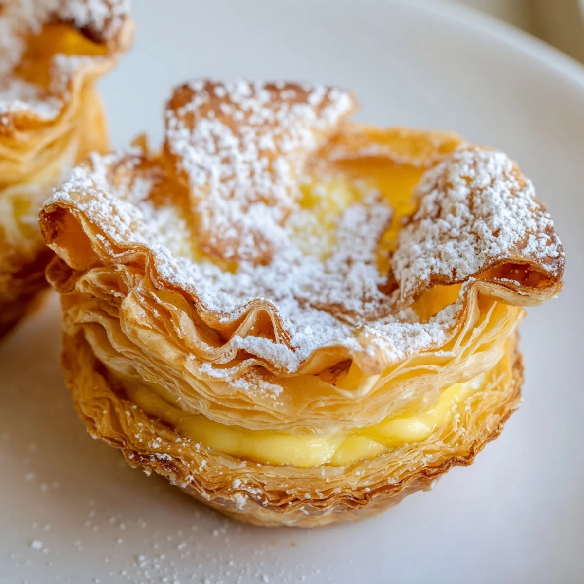 Enjoy a dozen warm Portuguese egg tarts: the perfect dessert, promising sweet cinnamon-infused delight.