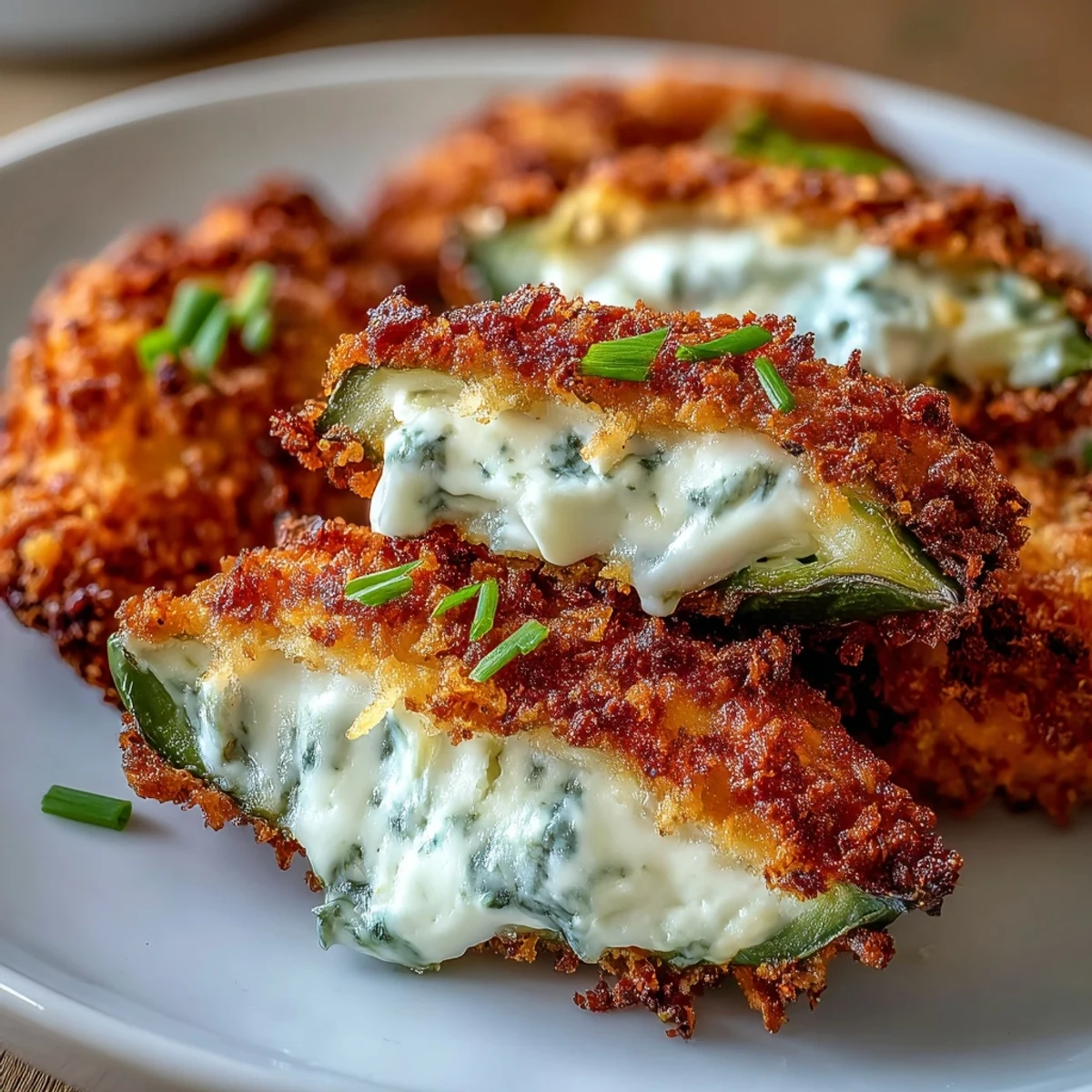 Spicy Air Fryer Jalapeño Poppers with a crunchy breadcrumb topping, served warm as an easy appetizer.