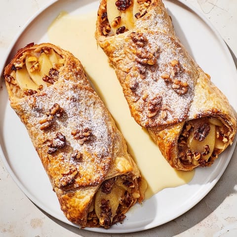 Apple Strudel with Vanilla Sauce