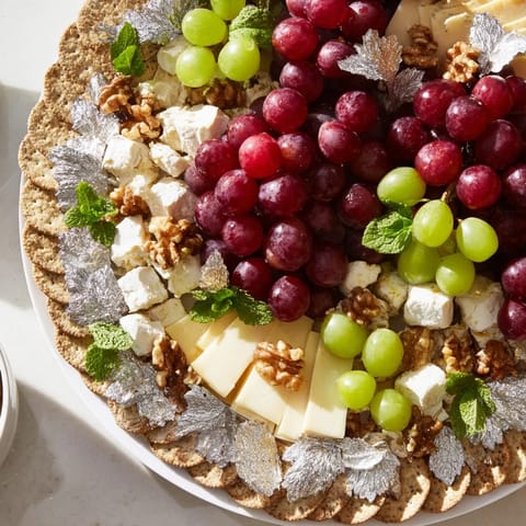 Sparkling Grape Silver Cracker Platter