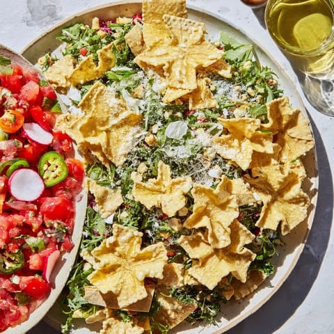 Winter Salad with Snowflake Chips