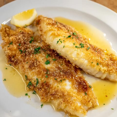 Delicate flounder meunière served with lemon wedges, a quick French-inspired main dish for weeknights.
