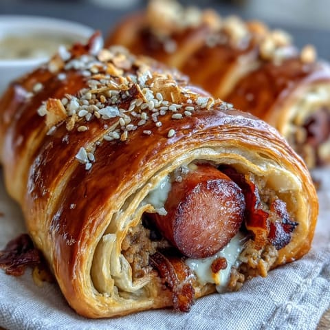 Golden-baked mini pigs in a blanket with flaky pastry and cocktail sausages, served with tangy honey mustard dipping sauce.
