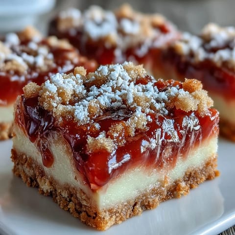 Tangy rhubarb chunks nestled in silky custard over a crisp, golden shortbread base for a spring dessert.  