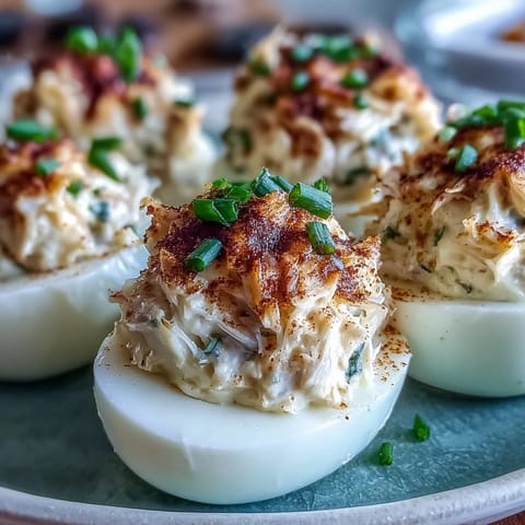 Crab Cake Deviled Eggs