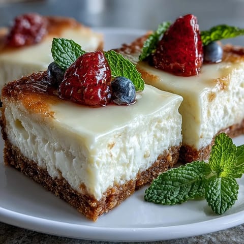 Tangy no-bake skyr lemon cheesecake bars, perfectly creamy and refreshingly bright for dessert.