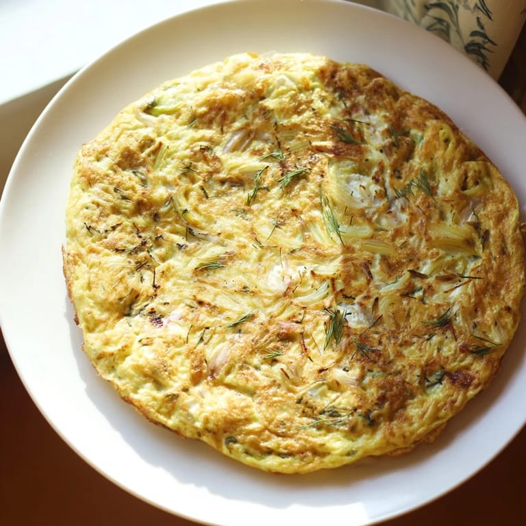 A close-up of the delicious Meadow-Soft Cozy Plate Frittata, perfectly baked with its goat cheese topping.