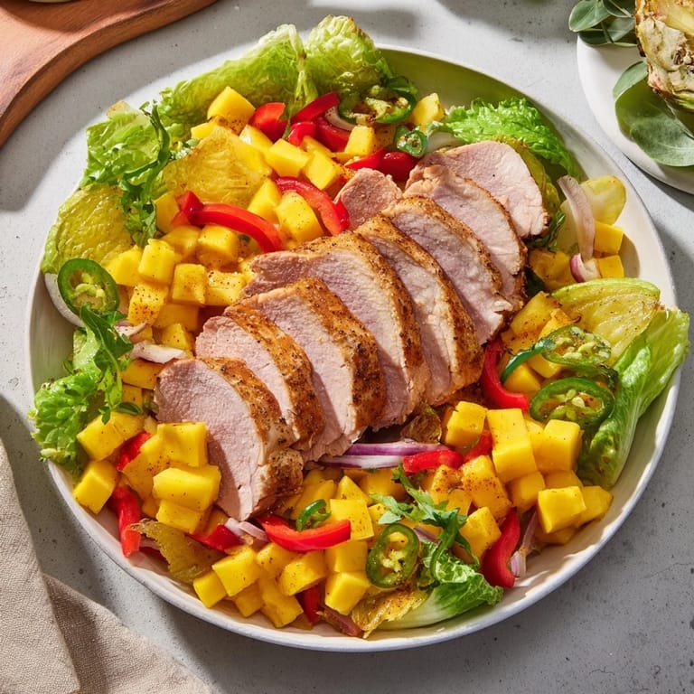 Vibrant Chicken and Mango Salsa Lettuce Wraps, showcasing juicy chicken with colorful mango salsa inside crisp lettuce.