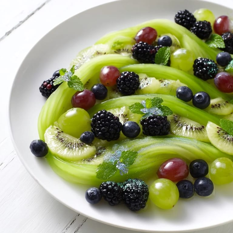 Imagine the striking Aurora Borealis Sweep: fresh, vibrant fruit arranged for a beautiful, healthy treat.