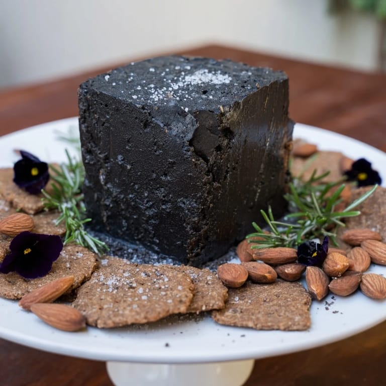 Enjoy the bold flavors of The Obsidian Peak, featuring black wax cheddar and savory accompaniments ready to serve.