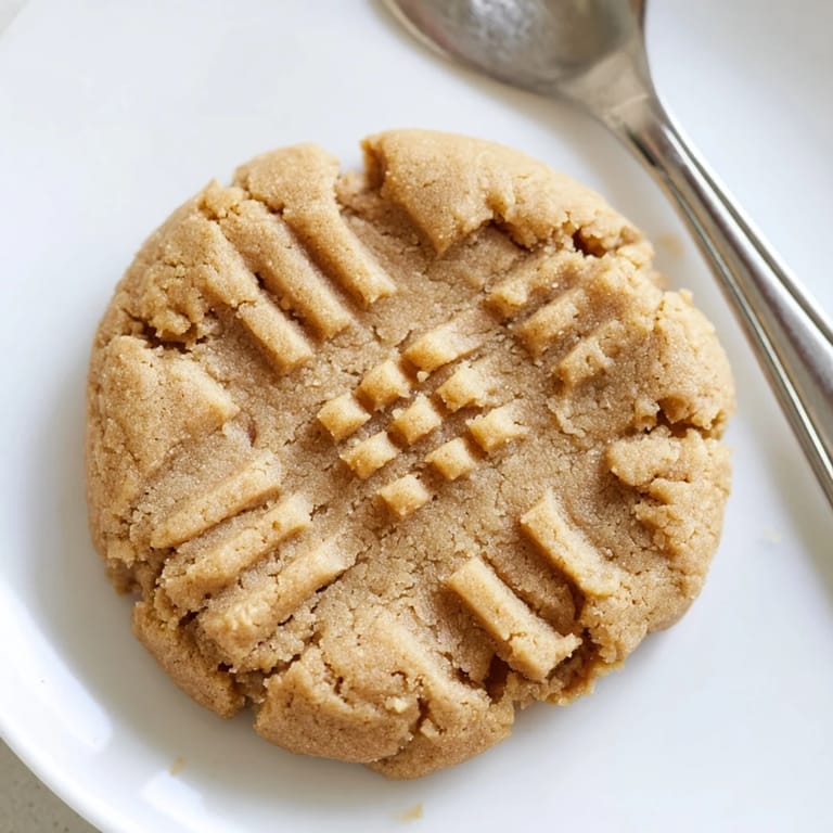 Crisscross pattern visible on those decadent flourless peanut butter cookies, a simple gluten-free delight.