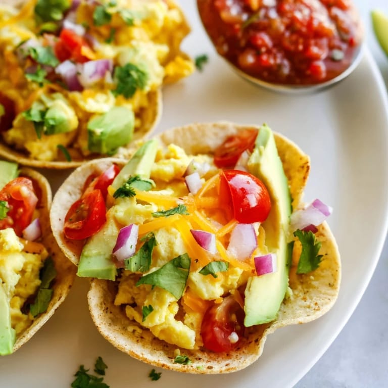 Fresh Sheet Pan Breakfast Tacos topped with salsa, cilantro, and diced tomatoes, ready for brunch.