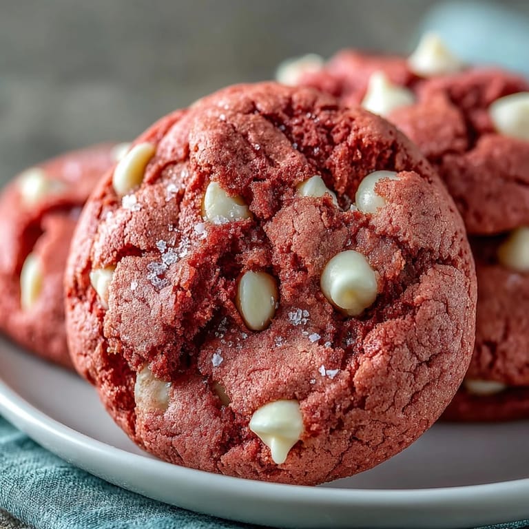 Plated Pink Velvet Cookies served with a glass of milk, perfect for a festive dessert or sweet afternoon treat.