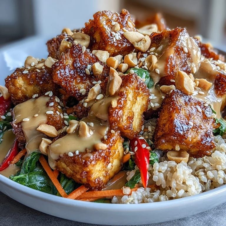 A freshly prepared Peanut Tofu Power Bowl showcases steamed edamame, crunchy carrots, and shredded purple cabbage, ready to be enjoyed with chopsticks.