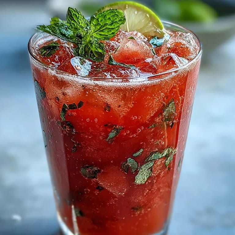 Refreshing Watermelon Lime Sparkling Punch, blending sweet watermelon and zesty lime, perfect for spring parties.