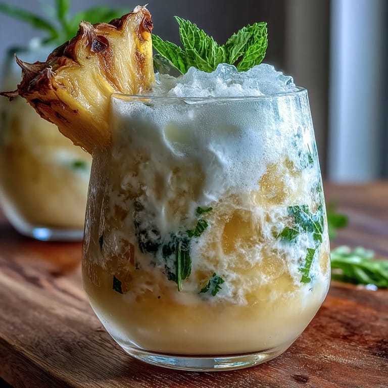 Vibrant Pineapple Coconut Agua Fresca, blending sweet pineapple and coconut milk, perfect for hot days.  