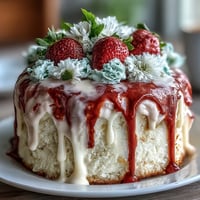 Spring Cake: Floral Drip Cake with Strawberry Frosting, a stunning celebration dessert with moist vanilla layers, strawberry buttercream, and edible flowers.