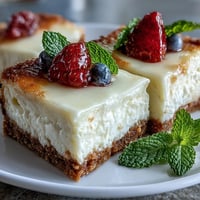 Tangy no-bake skyr lemon cheesecake bars, perfectly creamy and refreshingly bright for dessert.